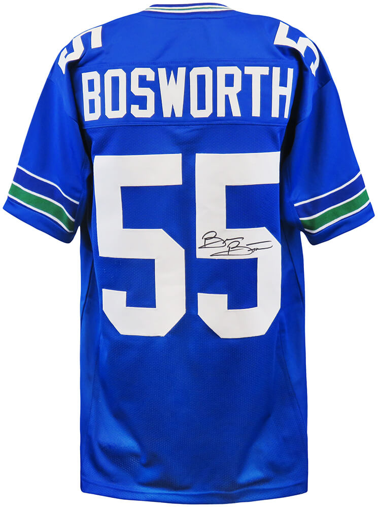 Brian Bosworth Signed Blue Throwback Custom Football Jersey - BOSJRY332 - Brian Bosworth Signed Blue Throwback Custom Football Jersey product image