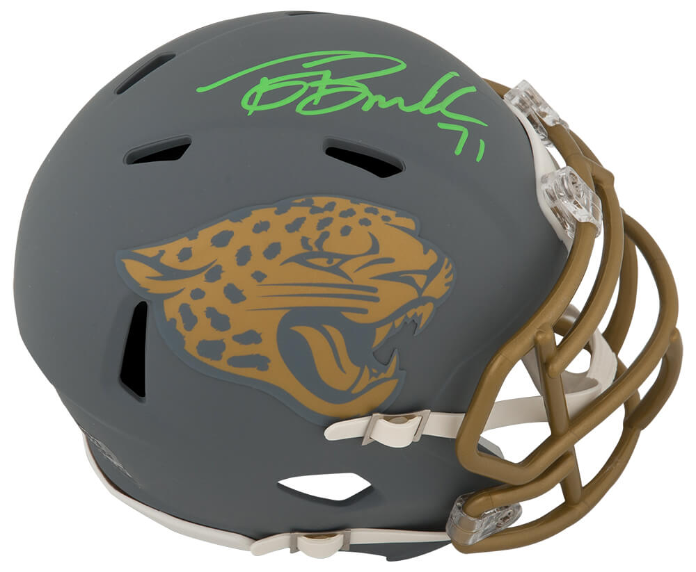 Tony Boselli Signed Jacksonville Jaguars SLATE Riddell Speed Mini Helmet - BOSMIN325 - Tony Boselli Signed Jacksonville Jaguars SLATE Riddell Speed Mini Helmet product image