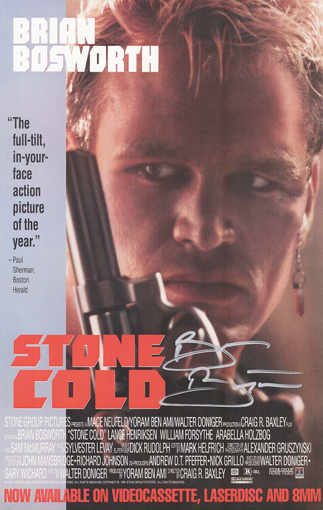 Brian Bosworth Signed 'Stone Cold' 11x17 Movie Poster - BOSPST300 - Brian Bosworth Signed 'Stone Cold' 11x17 Movie Poster product image