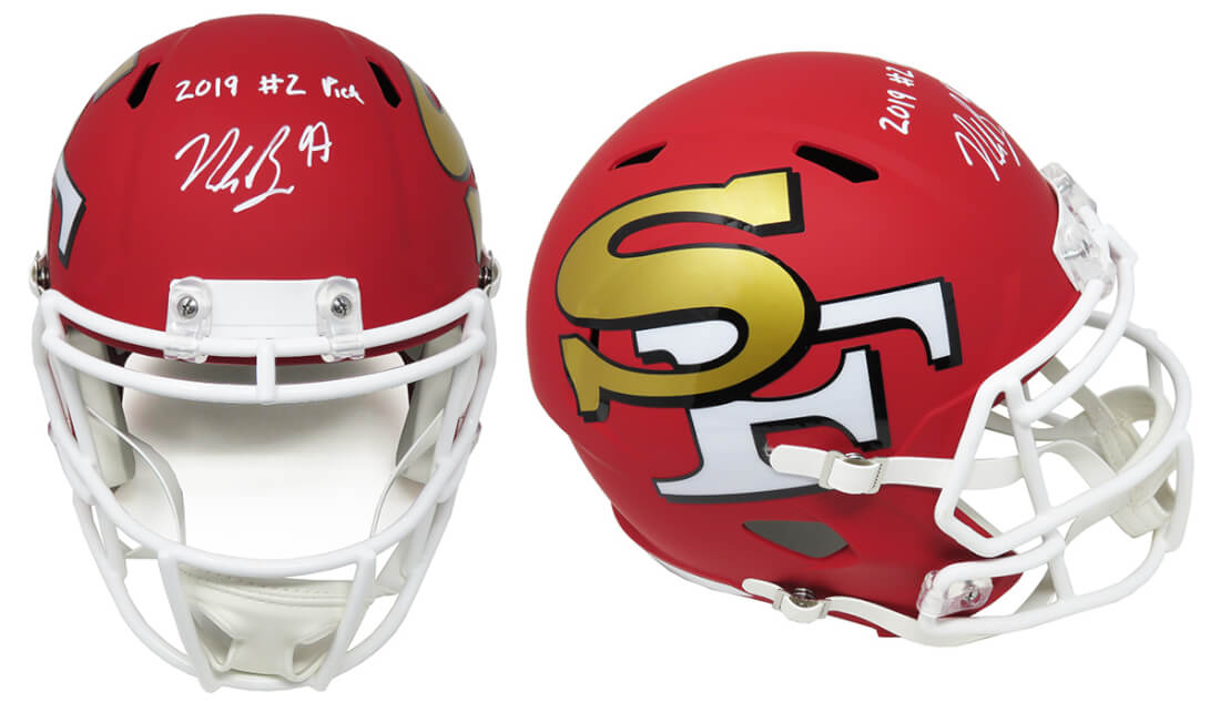 Nick Bosa Signed San Francisco 49ers AMP Alternate Series Riddell Full Size Speed Replica Helmet w/2019 #2 Pick - BOSREP320 - Nick Bosa Signed San Francisco 49ers AMP Alternate Series Riddell Full Size Speed Replica Helmet w/2019 #2 Pick product image