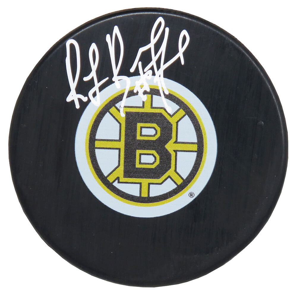 Ray Bourque Signed Bruins Logo Hockey Puck - BOUPUC403 - Ray Bourque Signed Bruins Logo Hockey Puck product image