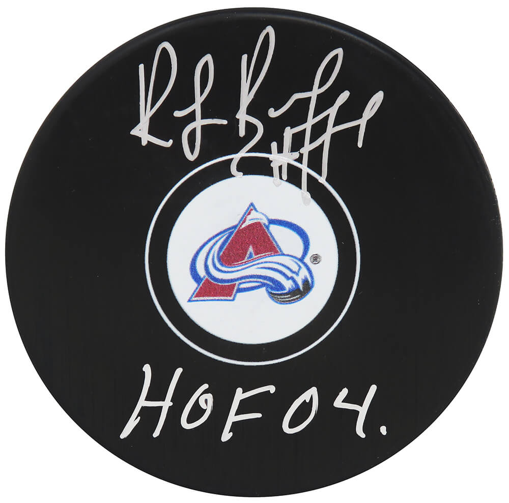 Ray Bourque Signed Colorado Avalanche Logo Hockey Puck w/HOF'04 - BOUPUC406 - Ray Bourque Signed Colorado Avalanche Logo Hockey Puck w/HOF'04 product image