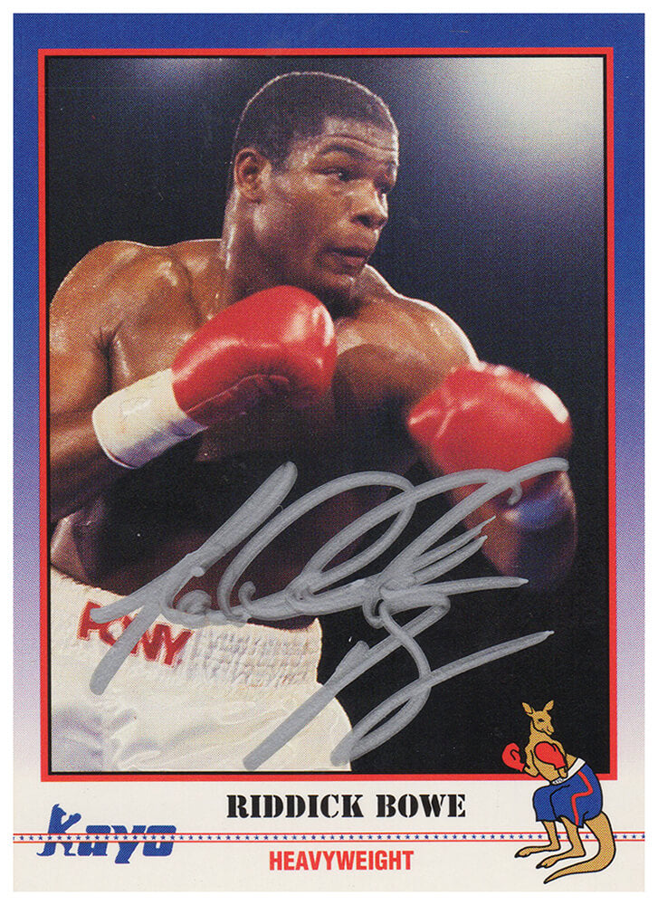 Riddick Bowe Signed 1991 Kayo Boxing Trading Card #171 - BOWCAR501 - Riddick Bowe Signed 1991 Kayo Boxing Trading Card #171 product image