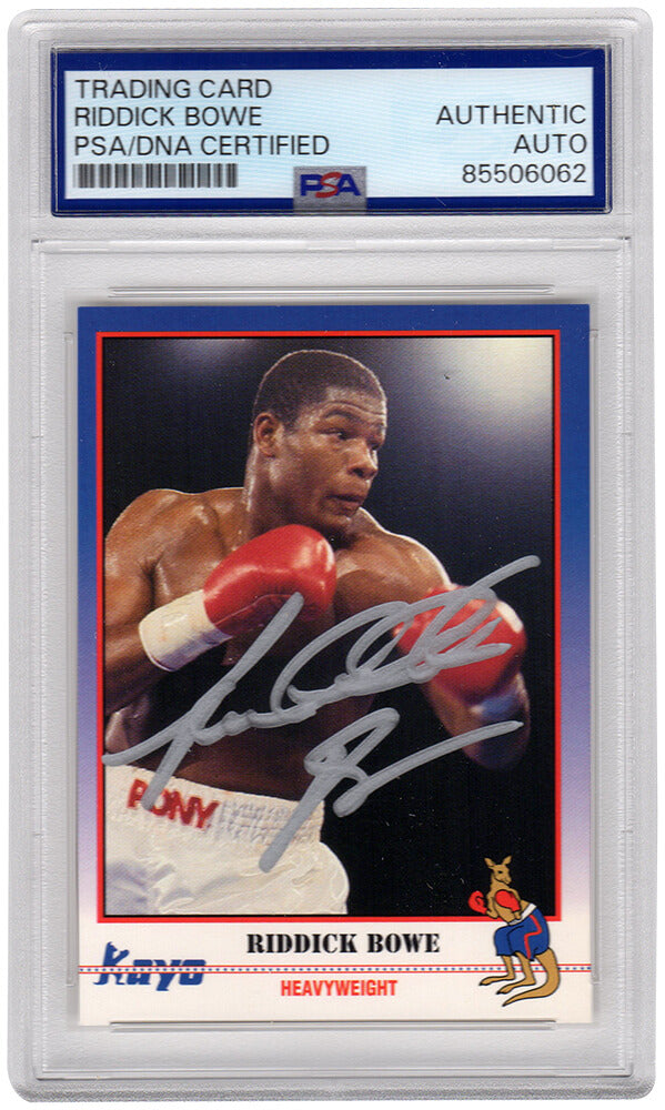 Riddick Bowe Signed 1991 Kayo Boxing Trading Card #171 - (PSA Encapsulated) - BOWCAR503 - Riddick Bowe Signed 1991 Kayo Boxing Trading Card #171 - (PSA Encapsulated) product image