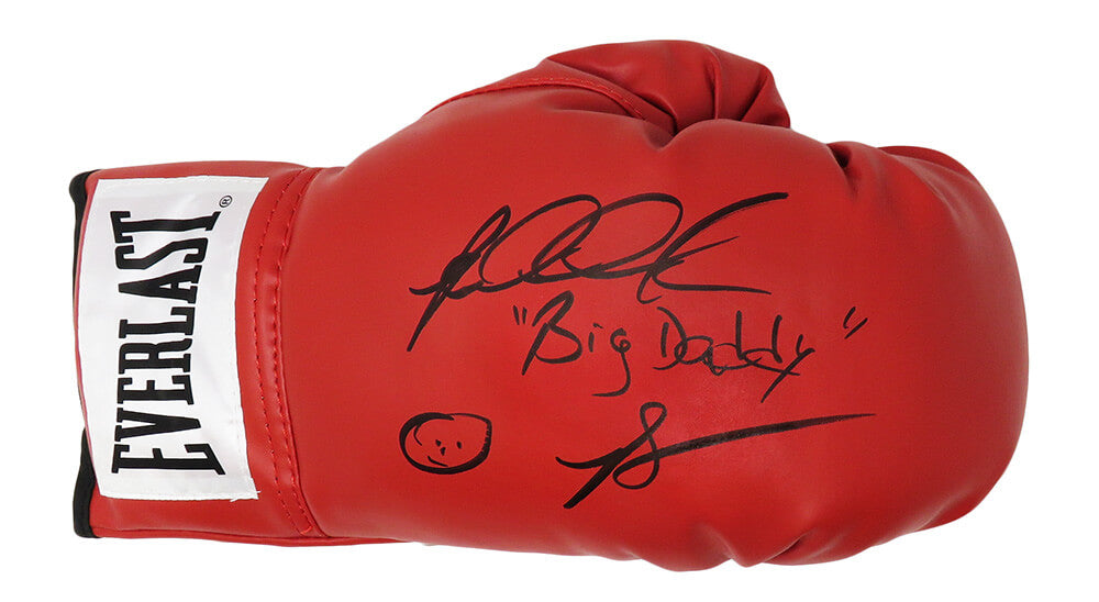 Riddick Bowe Signed Everlast Red Boxing Glove w/Big Daddy - BOWGLV502 - Riddick Bowe Signed Everlast Red Boxing Glove w/Big Daddy product image