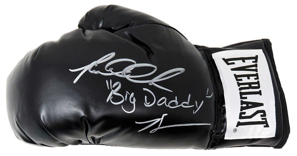 Riddick Bowe Signed Everlast Black Boxing Glove w/Big Daddy - BOWGLV504 - Riddick Bowe Signed Everlast Black Boxing Glove w/Big Daddy product image