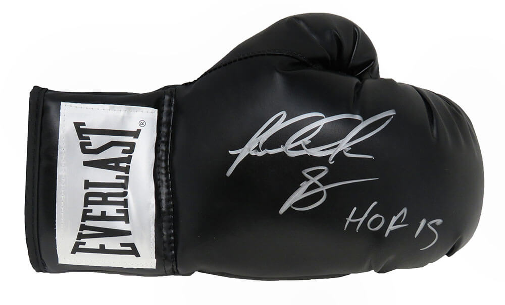 Riddick Bowe Signed Everlast Black Boxing Glove w/HOF 2015 - BOWGLV505 - Riddick Bowe Signed Everlast Black Boxing Glove w/HOF 2015 product image