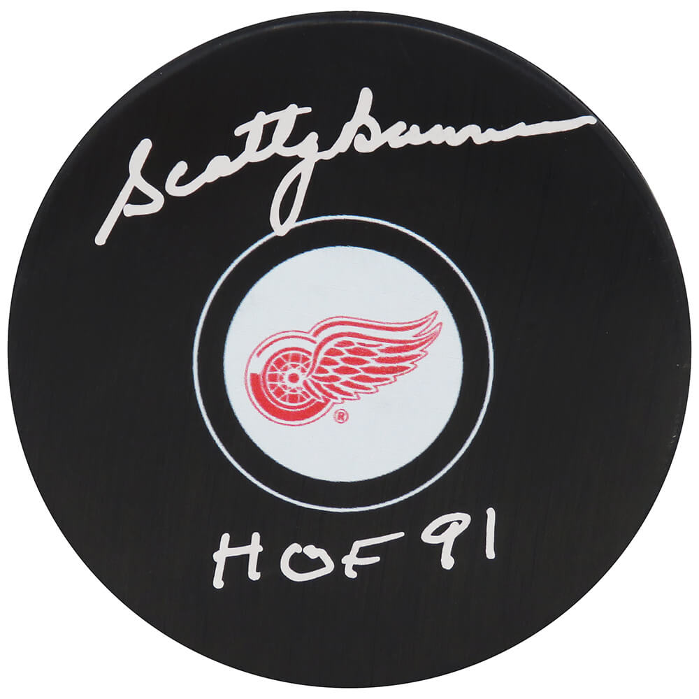 Scotty Bowman Signed Detroit Red Wings Logo Hockey Puck w/HOF'91 - BOWPUC410 - Scotty Bowman Signed Detroit Red Wings Logo Hockey Puck w/HOF'91 product image