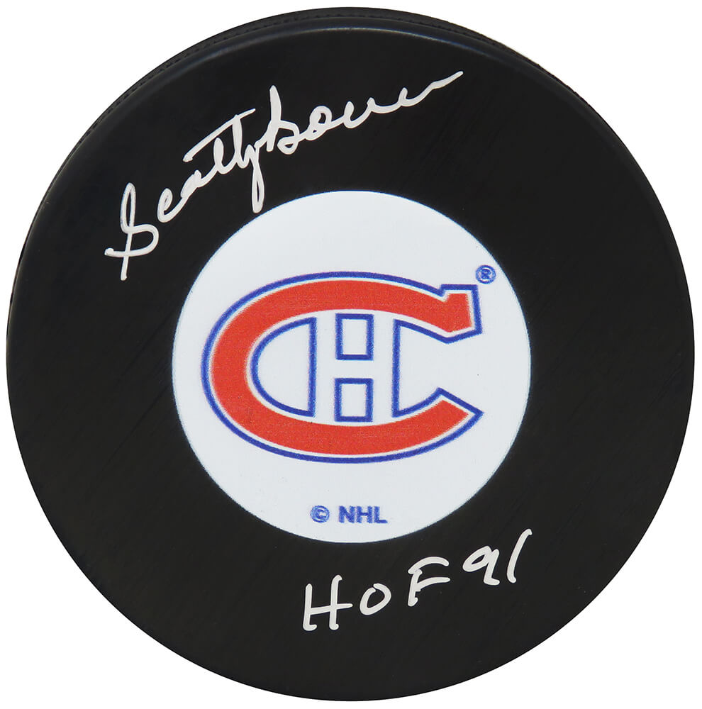 Scotty Bowman Signed Montreal Canadiens Logo Hockey Puck w/HOF'91 - BOWPUC411 - Scotty Bowman Signed Montreal Canadiens Logo Hockey Puck w/HOF'91 product image