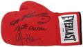 Sugar Ray Leonard, Roberto Duran and Thomas Hearns Signed Everlast Red Boxing Glove (PSA) - BOXGLV500 - Sugar Ray Leonard, Roberto Duran and Thomas Hearns Signed Everlast Red Boxing Glove (PSA) product image