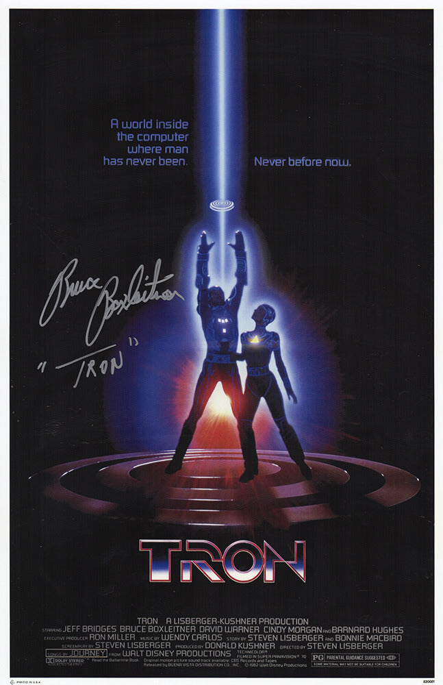 Bruce Boxleitner Signed Tron 11x17 Movie Poster w/Tron - BOXPST500 - Bruce Boxleitner Signed Tron 11x17 Movie Poster w/Tron product image