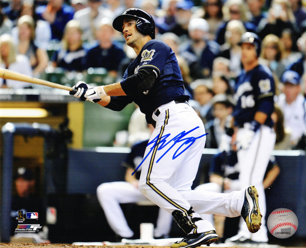 Ryan Braun Signed Milwaukee Brewers Action Horizontal 8x10 Photo - BRA08P101 - Ryan Braun Signed Milwaukee Brewers Action Horizontal 8x10 Photo product image