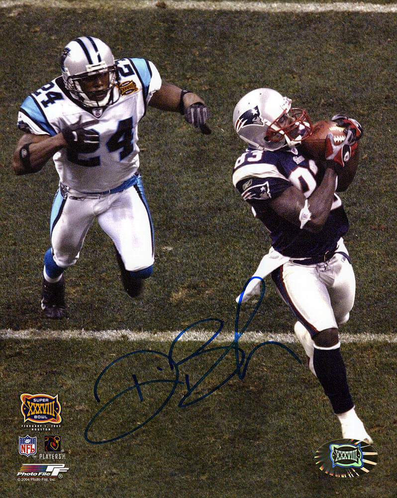 Deion Branch Signed Patriots Super Bowl 38 Catch vs Panthers 8x10 Photo - BRA08P322 - Deion Branch Signed Patriots Super Bowl 38 Catch vs Panthers 8x10 Photo product image