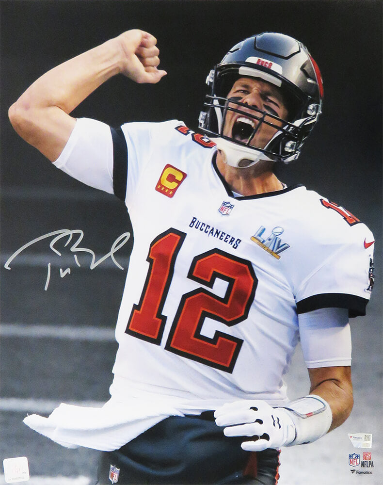 Tom Brady Signed Tampa Bay Buccaneers Fist Pump Spotlight 16x20 Photo - (Fanatics) - BRA16P322 - Tom Brady Signed Tampa Bay Buccaneers Fist Pump Spotlight 16x20 Photo - (Fanatics) product image
