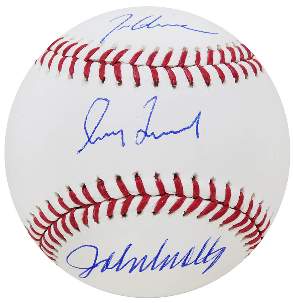 Greg Maddux, John Smoltz & Tom Glavine Triple Signed Rawlings Official MLB Baseball - BRABSB100 - Greg Maddux, John Smoltz & Tom Glavine Triple Signed Rawlings Official MLB Baseball product image