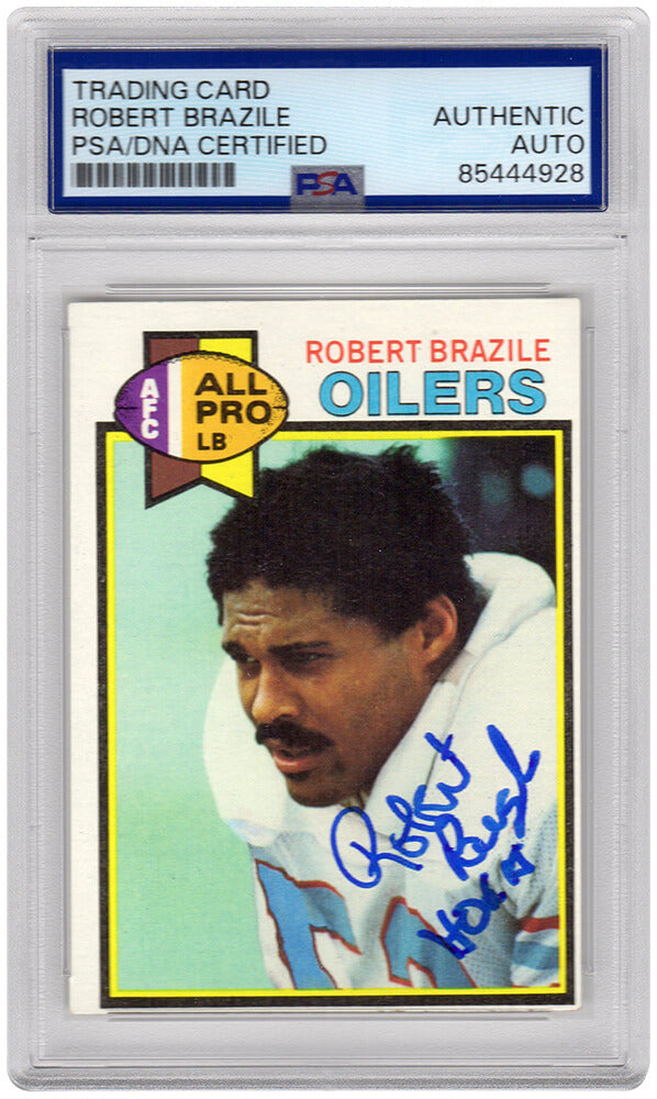 Robert Brazile Signed Houston Oilers 1979 Topps Football Trading Card #192 w/HOF'18 - (PSA Encapsulated) - BRACAR309 - Robert Brazile Signed Houston Oilers 1979 Topps Football Trading Card #192 w/HOF'18 - (PSA Encapsulated) product image