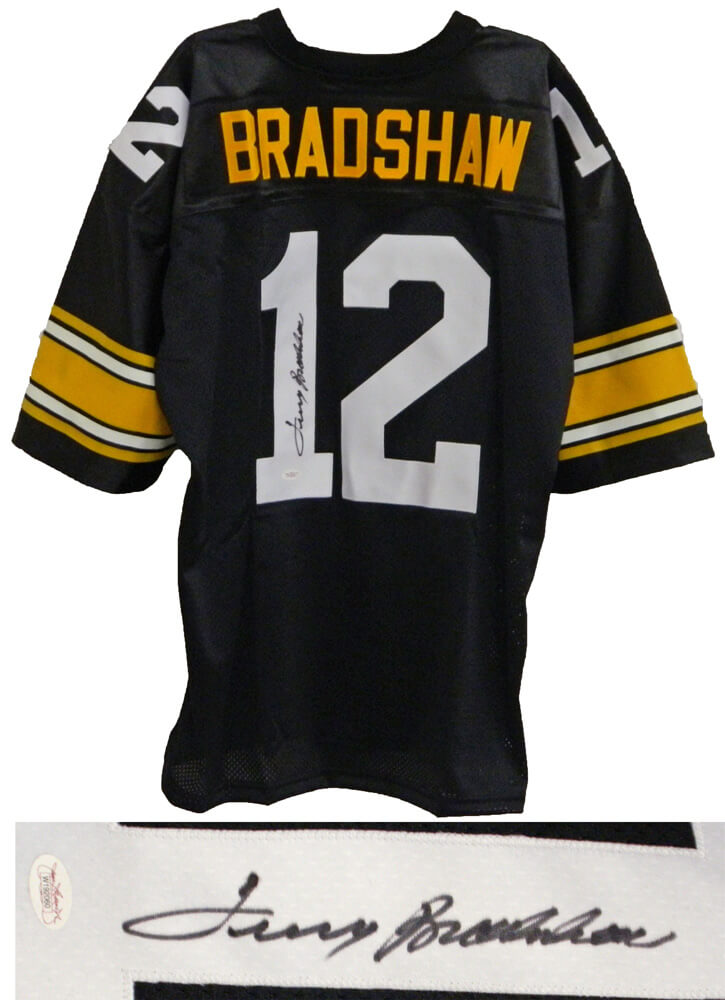 Terry Bradshaw Signed Black Custom Throwback Jersey - BRAJRY300 - Terry Bradshaw Signed Black Custom Throwback Jersey product image