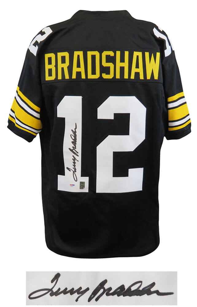 Terry Bradshaw Signed Black Custom Throwback Football Jersey (PSA/DNA) - BRAJRY304 - Terry Bradshaw Signed Black Custom Throwback Football Jersey (PSA/DNA) product image