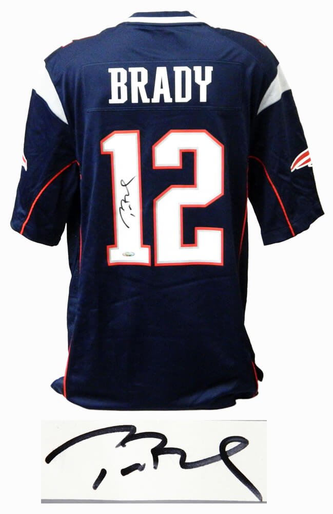 Tom Brady Signed New England Patriots Nike Navy Premier Jersey - BRAJRY310 - Tom Brady Signed New England Patriots Nike Navy Premier Jersey product image