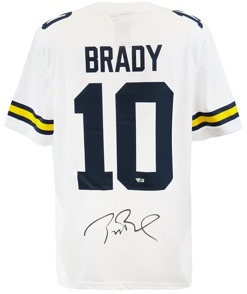 Tom Brady Signed Michigan Wolverines White Nike Jordan Brand Football Jersey (Fanatics LOA) - BRAJRY313 - Tom Brady Signed Michigan Wolverines White Nike Jordan Brand Football Jersey (Fanatics LOA) product image