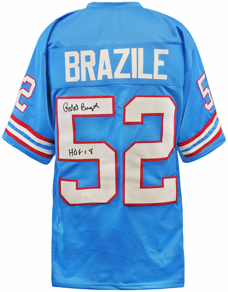 Robert Brazile Signed Blue Throwback Custom Football Jersey w/HOF'18 - (JSA) - BRAJRY322 - Robert Brazile Signed Blue Throwback Custom Football Jersey w/HOF'18 - (JSA) product image