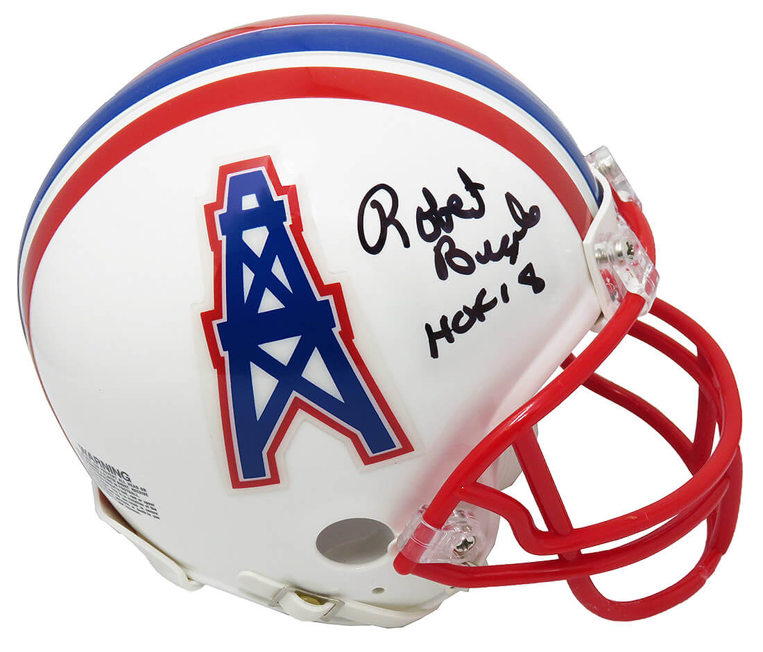 Robert Brazile Signed Houston Oilers Throwback Riddell Mini Helmet w/HOF'18 - BRAMIN340 - Robert Brazile Signed Houston Oilers Throwback Riddell Mini Helmet w/HOF'18 product image