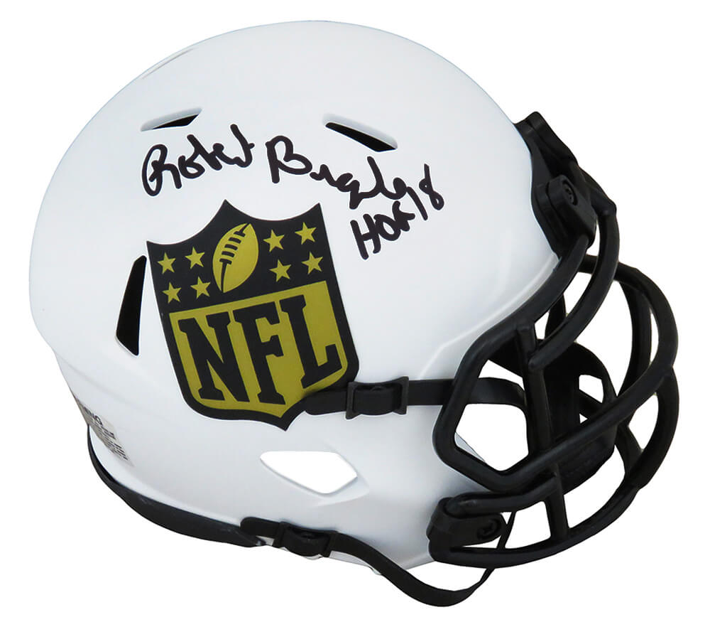 Robert Brazile Signed NFL Shield Logo Lunar Eclipse White Matte Riddell Speed Mini Helmet w/HOF'18 - BRAMIN343 - Robert Brazile Signed NFL Shield Logo Lunar Eclipse White Matte Riddell Speed Mini Helmet w/HOF'18 product image