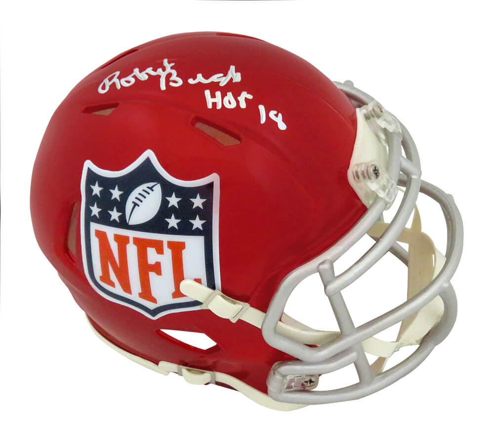 Robert Brazile Signed NFL Shield Logo FLASH Riddell Speed Mini Helmet w/HOF'18 - BRAMIN345 - Robert Brazile Signed NFL Shield Logo FLASH Riddell Speed Mini Helmet w/HOF'18 product image