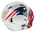 Tom Brady Signed New England Patriots Chrome Riddell Full Size Speed Replica Helmet - BRAREP301 - Tom Brady Signed New England Patriots Chrome Riddell Full Size Speed Replica Helmet product image