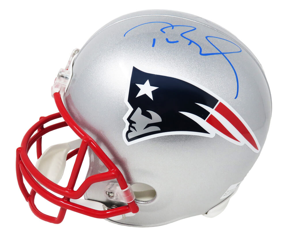 Tom Brady Signed New England Patriots Riddell Full Size Replica Football Helmet - BRAREP303 - Tom Brady Signed New England Patriots Riddell Full Size Replica Football Helmet product image