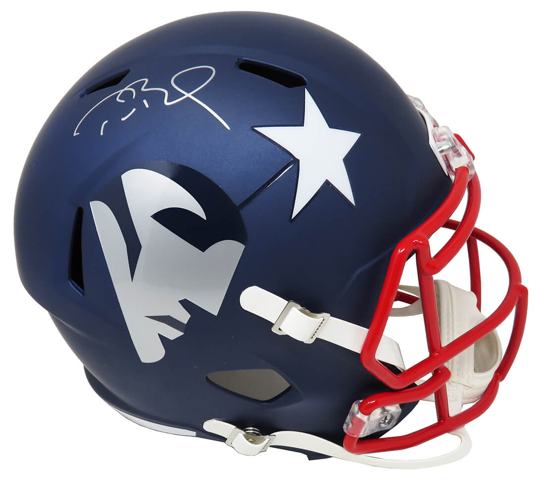 Tom Brady Signed New England Patriots AMP Alternate Series Riddell Full Size Speed Replica Helmet - BRAREP305 - Tom Brady Signed New England Patriots AMP Alternate Series Riddell Full Size Speed Replica Helmet product image