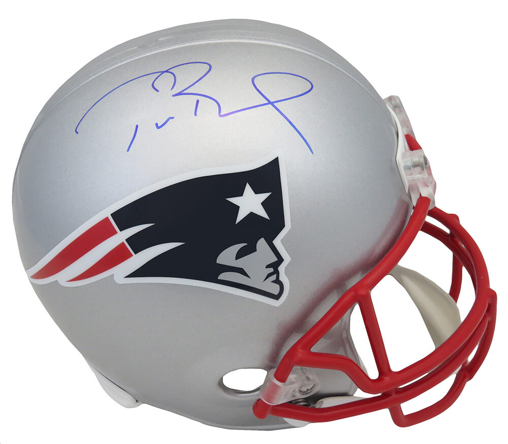 Tom Brady Signed New England Patriots Riddell Full Size Replica Helmet (Fanatics) - BRAREP307 - Tom Brady Signed New England Patriots Riddell Full Size Replica Helmet (Fanatics) product image