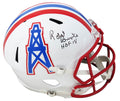 Robert Brazile Signed Houston Oilers Throwback Riddell Full Size Speed Replica Helmet w/HOF'18 - BRAREP322 - Robert Brazile Signed Houston Oilers Throwback Riddell Full Size Speed Replica Helmet w/HOF'18 product image