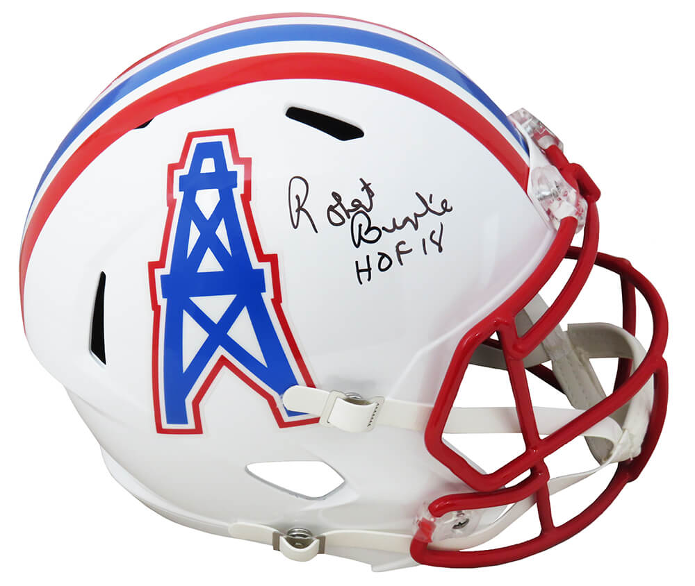 Robert Brazile Signed Houston Oilers Throwback Riddell Full Size Speed Replica Helmet w/HOF'18 - BRAREP322 - Robert Brazile Signed Houston Oilers Throwback Riddell Full Size Speed Replica Helmet w/HOF'18 product image