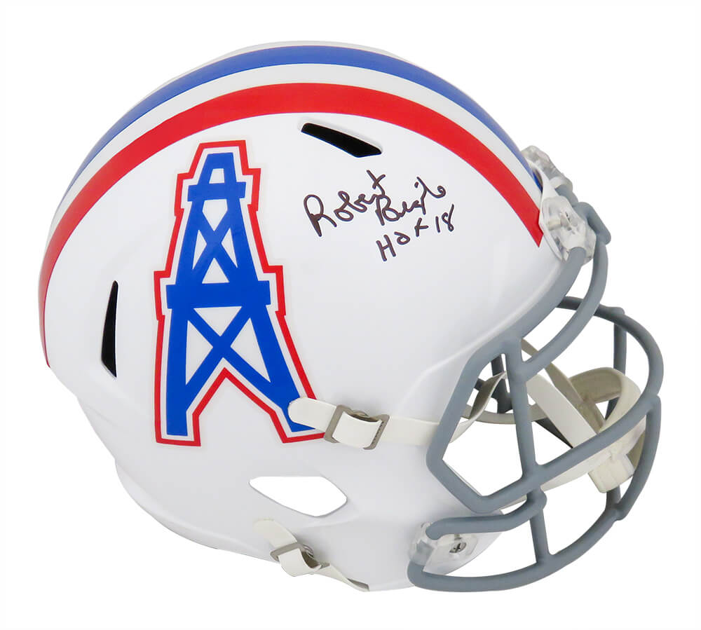 Robert Brazile Signed Houston Oilers Throwback Grey Facemask Riddell Full Size Speed Replica Helmet w/HOF'18 - BRAREP325 - Robert Brazile Signed Houston Oilers Throwback Grey Facemask Riddell Full Size Speed Replica Helmet w/HOF'18 product image