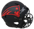 Deion Branch Signed New England Patriots Eclipse Black Matte Riddell Full Size Speed Replica Helmet - BRAREP331 - Deion Branch Signed New England Patriots Eclipse Black Matte Riddell Full Size Speed Replica Helmet product image