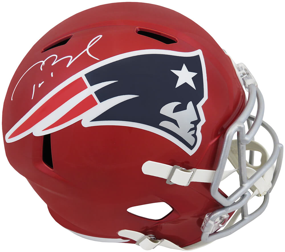 Tom Brady Signed New England Patriots FLASH Riddell Full Size Speed Replica Helmet (Fanatics) - BRAREP351 - Tom Brady Signed New England Patriots FLASH Riddell Full Size Speed Replica Helmet (Fanatics) product image