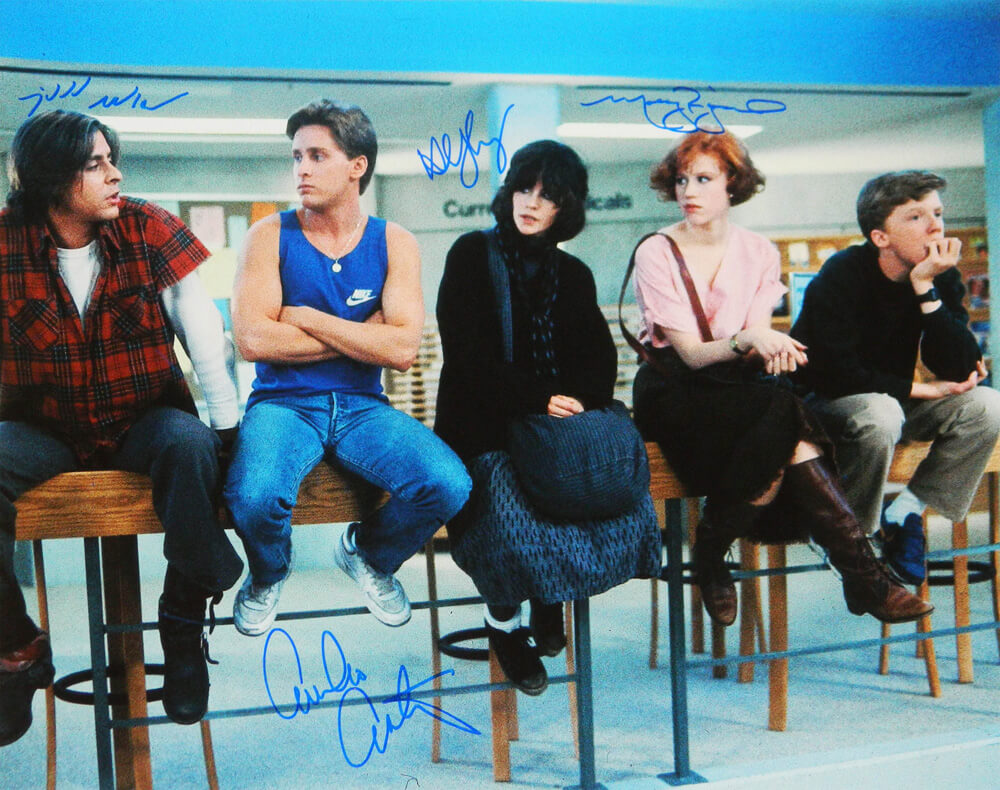 The Breakfast Club Cast Signed The Breakfast Club Cast Sitting On Chairs 16x20 Photo (Estevez, Ringwald, Nelson, Sheedy) - BRE16P501 - The Breakfast Club Cast Signed The Breakfast Club Cast Sitting On Chairs 16x20 Photo (Estevez, Ringwald, Nelson, Sheedy) product image