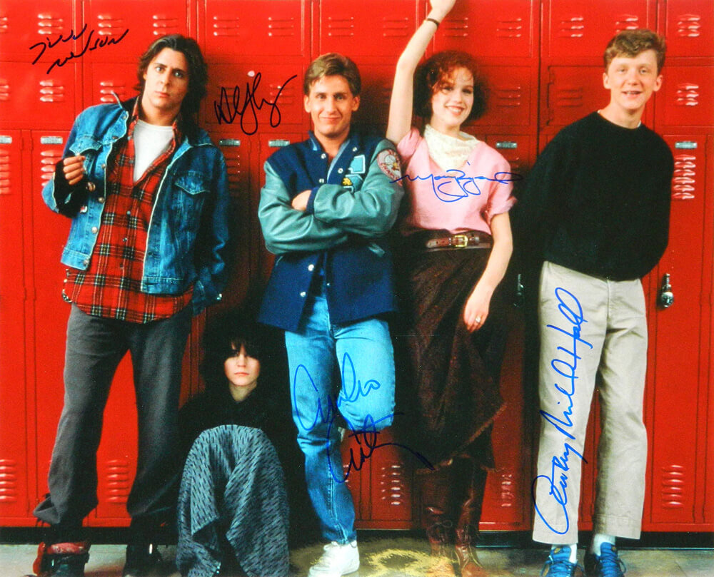 The Breakfast Club Cast Signed The Breakfast Club Cast In Front Of Lockers 16x20 Photo (Estevez, Ringwald, Nelson, Hall, Sheedy) - BRE16P502 - The Breakfast Club Cast Signed The Breakfast Club Cast In Front Of Lockers 16x20 Photo (Estevez, Ringwald, Nelson, Hall, Sheedy) product image
