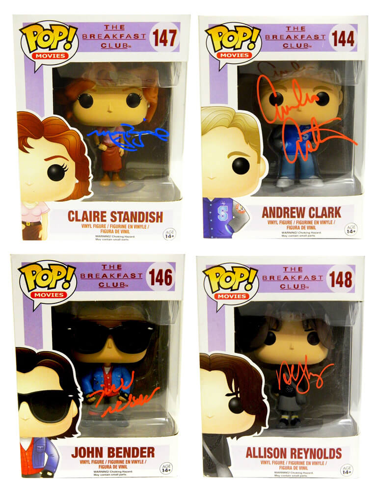 The Breakfast Club Cast (Lot of 4) Signed Individual Funko Pop Dolls (Emilio Estevez, Molly Ringwald, Judd Nelson, Ally Sheedy) - BREFUN500 - The Breakfast Club Cast (Lot of 4) Signed Individual Funko Pop Dolls (Emilio Estevez, Molly Ringwald, Judd Nelson, Ally Sheedy) product image