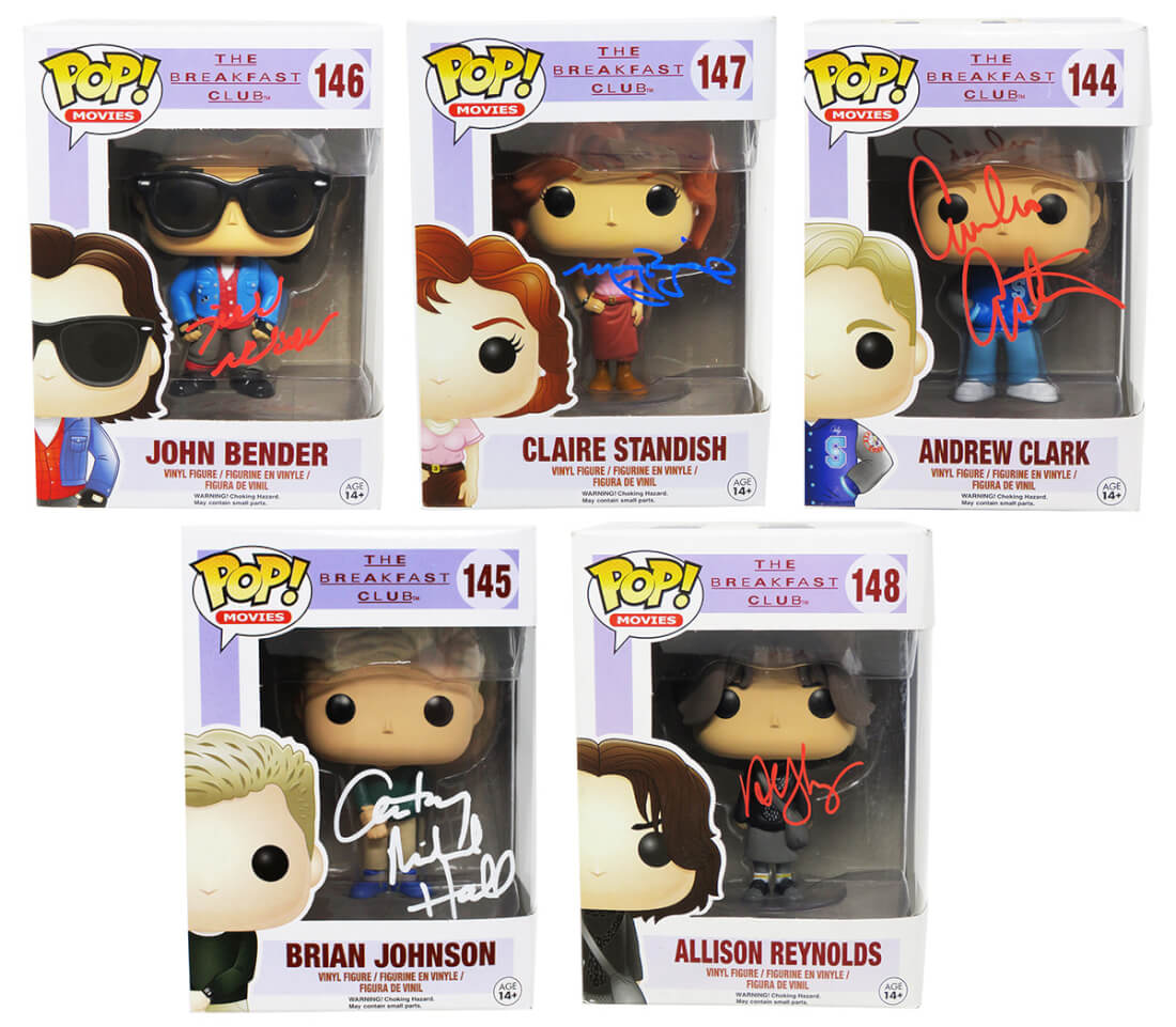 The Breakfast Club Cast (Lot of 5) Signed Individual Funko Pop Dolls (Emilio Estevez, Molly Ringwald, Judd Nelson, Ally Sheedy, Anthony Michael Hall) - BREFUN501 - The Breakfast Club Cast (Lot of 5) Signed Individual Funko Pop Dolls (Emilio Estevez, Molly Ringwald, Judd Nelson, Ally Sheedy, Anthony Michael Hall) product image