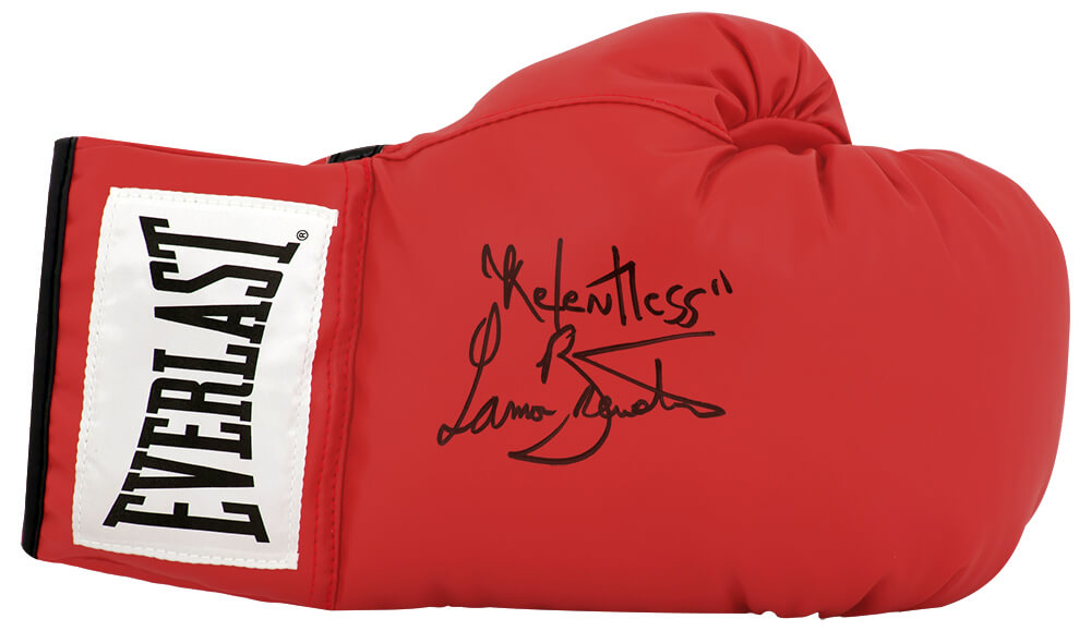 Lamon Brewster Signed Everlast Red Full Size Boxing Glove w/Relentless - BREGLV501 - Lamon Brewster Signed Everlast Red Full Size Boxing Glove w/Relentless product image