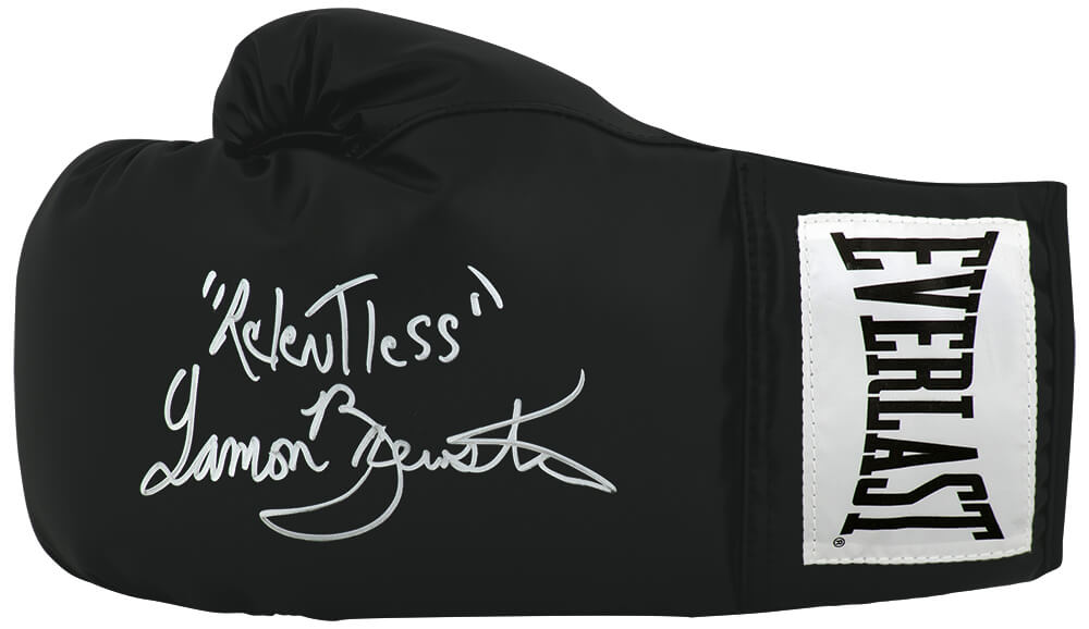 Lamon Brewster Signed Everlast Black Full Size Boxing Glove w/Relentless - BREGLV502 - Lamon Brewster Signed Everlast Black Full Size Boxing Glove w/Relentless product image