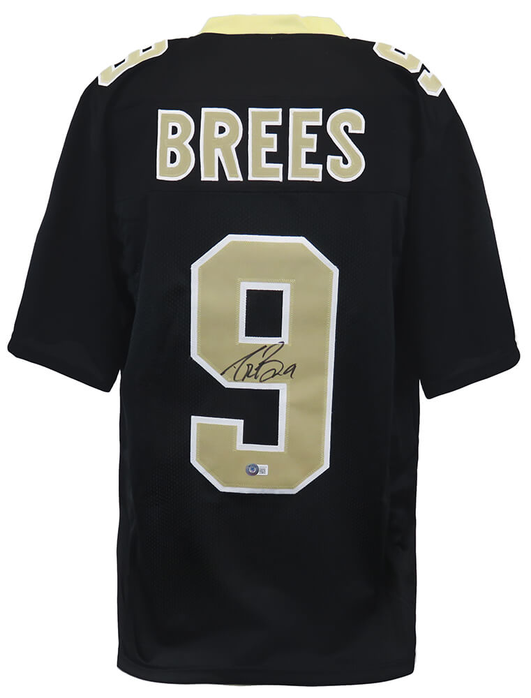 Drew Brees Signed Black Custom Football Jersey (Beckett) - BREJRY300 - Drew Brees Signed Black Custom Football Jersey (Beckett) product image