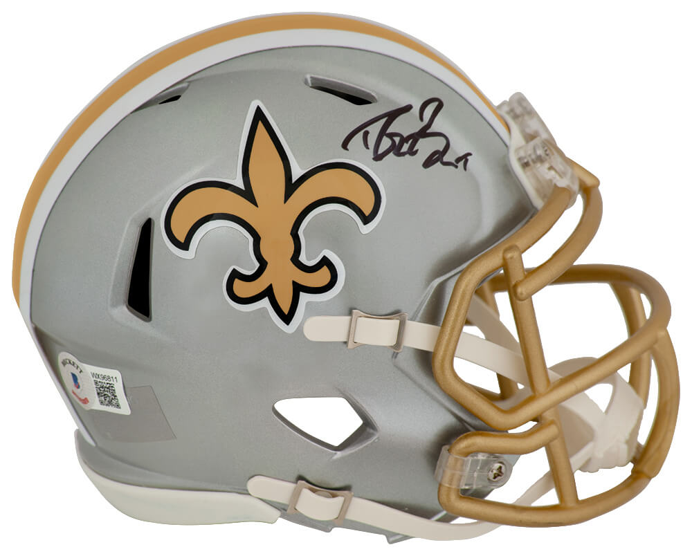 Drew Brees Signed New Orleans Saints FLASH Riddell Speed Mini Helmet - (Beckett) - BREMIN301 - Drew Brees Signed New Orleans Saints FLASH Riddell Speed Mini Helmet - (Beckett) product image