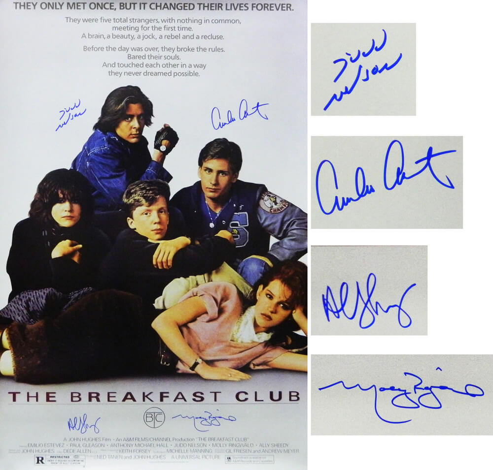 The Breakfast Club Cast Signed The Breakfast Club 24x36 Movie Poster (Estevez, Ringwald, Nelson, Sheedy) - BREPST501 - The Breakfast Club Cast Signed The Breakfast Club 24x36 Movie Poster (Estevez, Ringwald, Nelson, Sheedy) product image