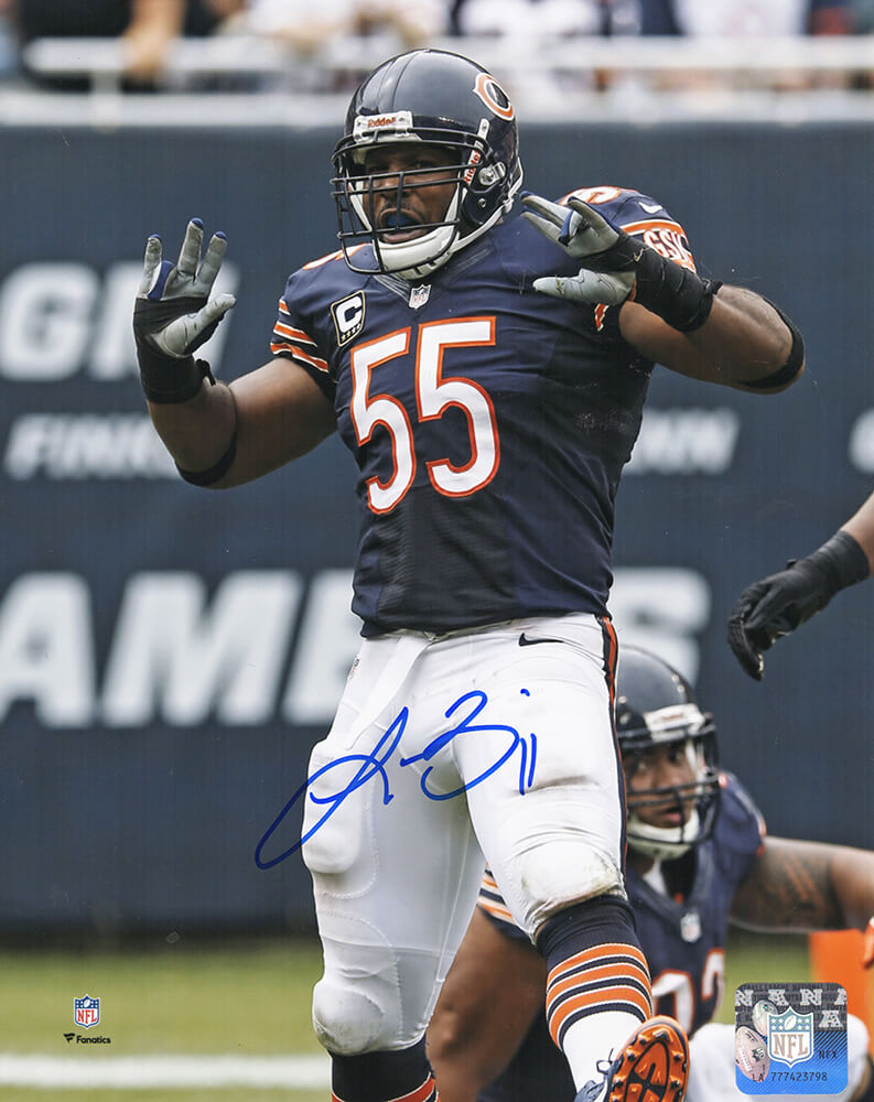 Lance Briggs Signed Chicago Bears Navy Jersey 8x10 Photo - BRI08P300 - Lance Briggs Signed Chicago Bears Navy Jersey 8x10 Photo product image