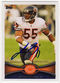 Lance Briggs Signed Chicago Bears 2012 Topps Football Trading Card #227 - BRICAR304 - Lance Briggs Signed Chicago Bears 2012 Topps Football Trading Card #227 product image