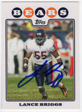 Lance Briggs Signed Chicago Bears 2008 Topps Football Trading Card #243 - BRICAR307 - Lance Briggs Signed Chicago Bears 2008 Topps Football Trading Card #243 product image