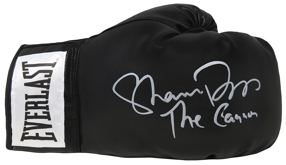 Shannon Briggs Signed Black Everlast Boxing Glove w/The Cannon - BRIGLV504 - Shannon Briggs Signed Black Everlast Boxing Glove w/The Cannon product image